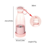 380ML Juicer USB Rechargeable Blender Fresh Fruit Juicer Portable Juice Bottle Mini Fast Electric Blender Smoothie Ice Maker