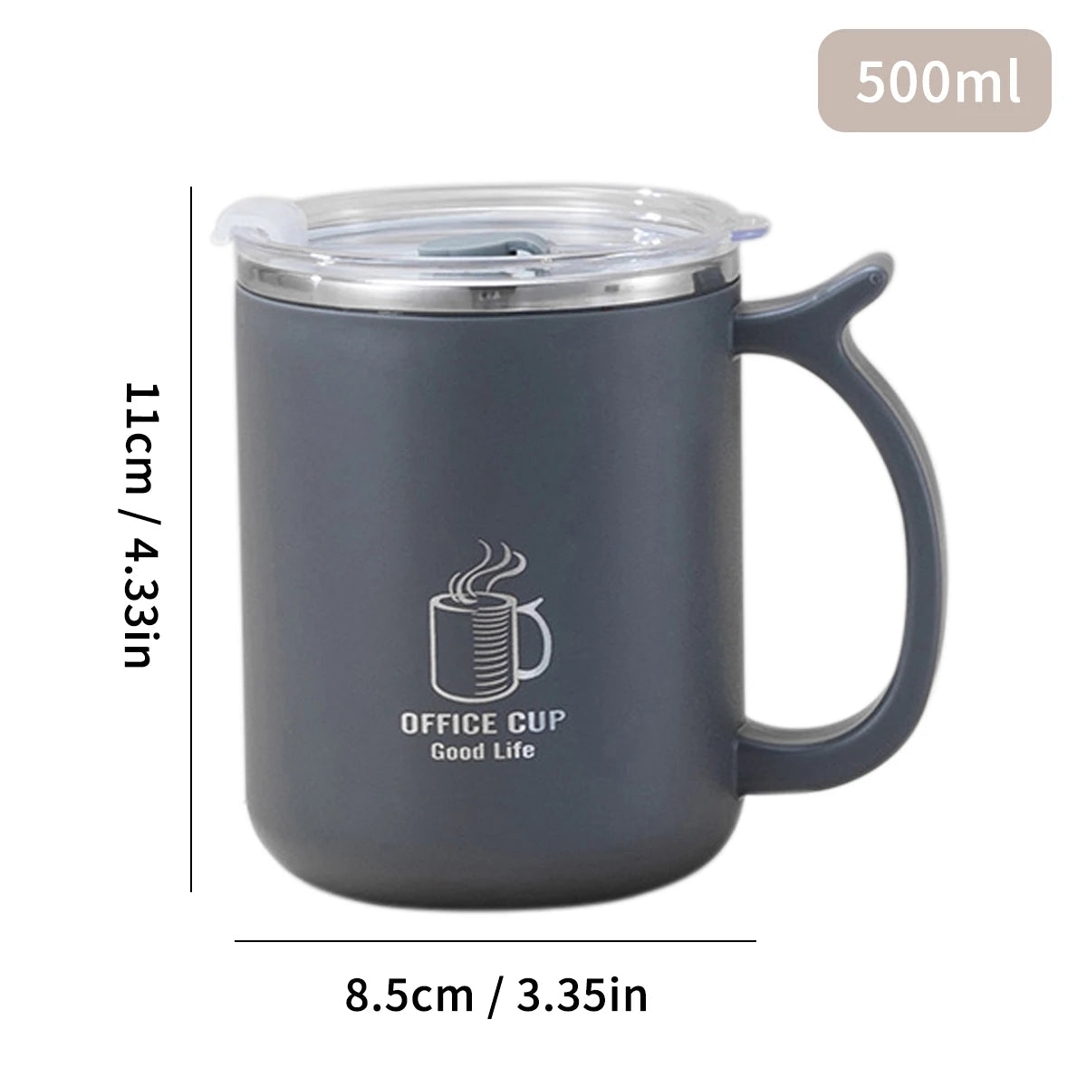 WORTHBUY Thermal Mug 304 Stainless Steel Double Wall Insulated Milk Coffee Cup With Handle Portable Student Leak-proof Water Cup