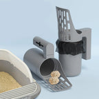 Large Cat Litter Scoop With Built In Waste Storage Box Durable Plastic Kitty Litter Shovel With Trash Bag Holder For Cat Litter
