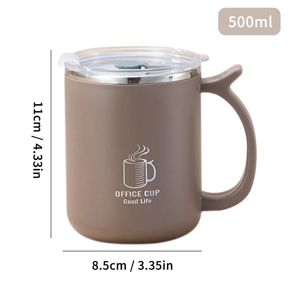 WORTHBUY Thermal Mug 304 Stainless Steel Double Wall Insulated Milk Coffee Cup With Handle Portable Student Leak-proof Water Cup