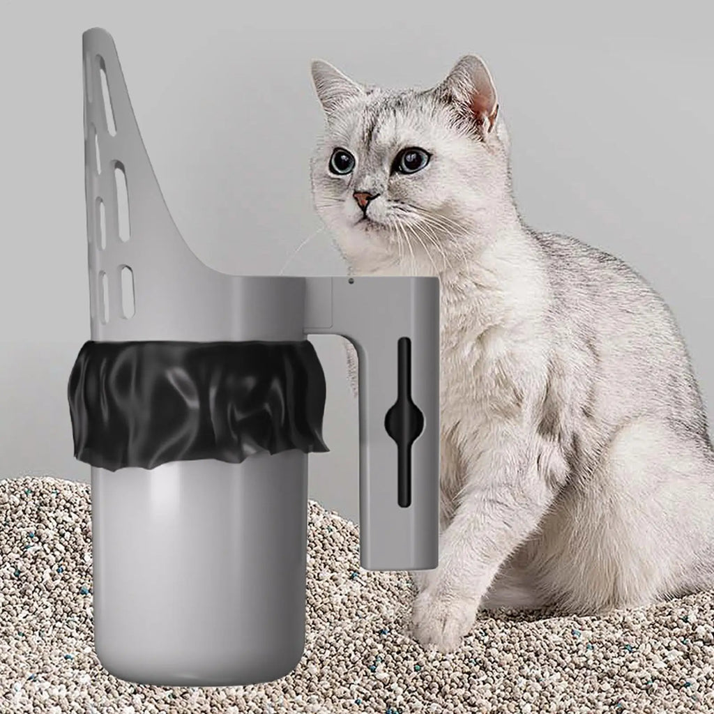 Large Cat Litter Scoop With Built In Waste Storage Box Durable Plastic Kitty Litter Shovel With Trash Bag Holder For Cat Litter