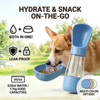 2-in-1 Portable Dog Water Bottle – Leak-Proof & Compact Travel Bottle for Small Dogs