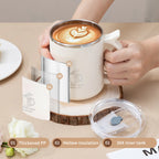 WORTHBUY Thermal Mug 304 Stainless Steel Double Wall Insulated Milk Coffee Cup With Handle Portable Student Leak-proof Water Cup